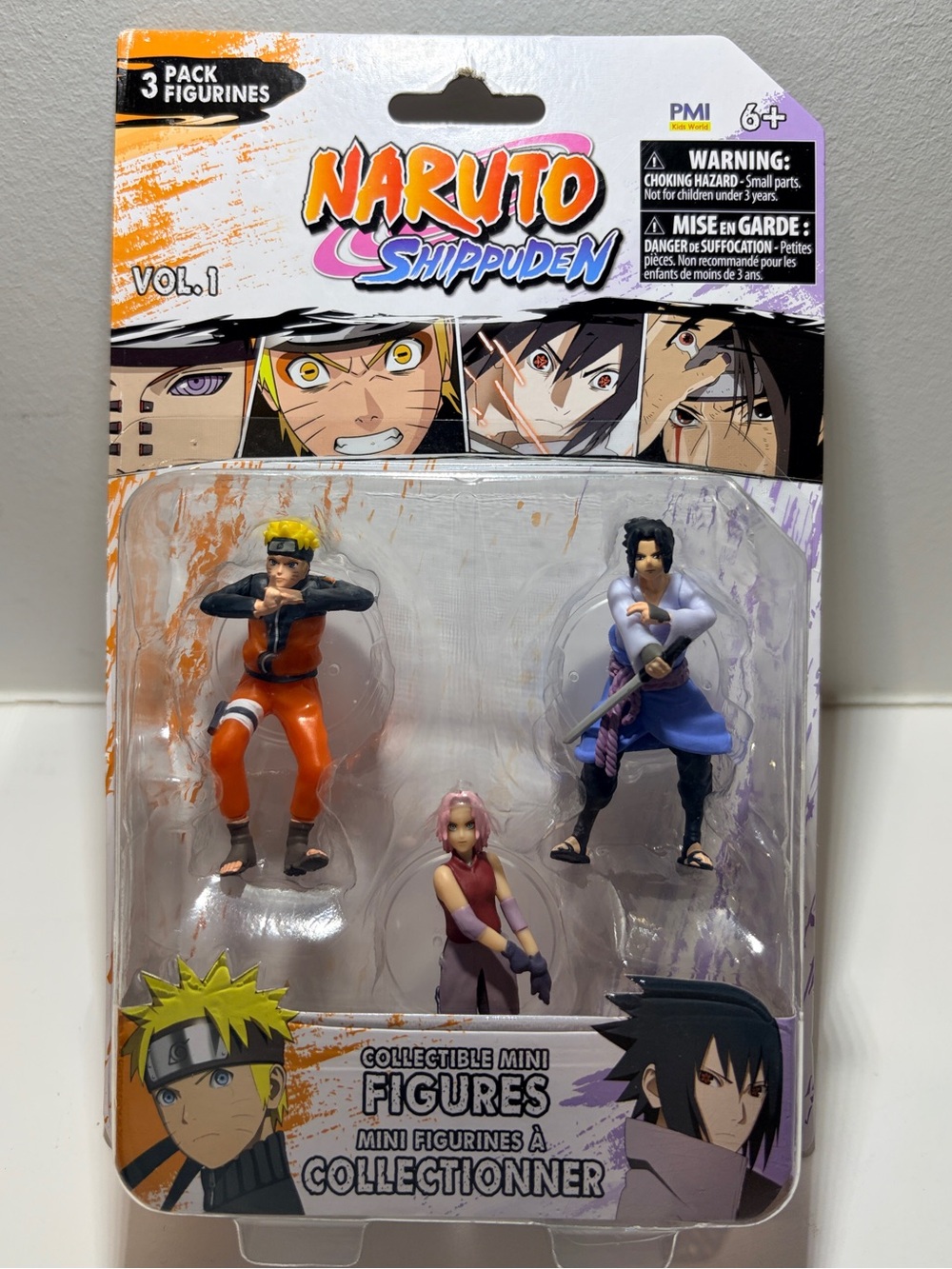 Naruto Shippuden Vol. 1 3-Pack Figurines Naruto Sasuke Sakura New